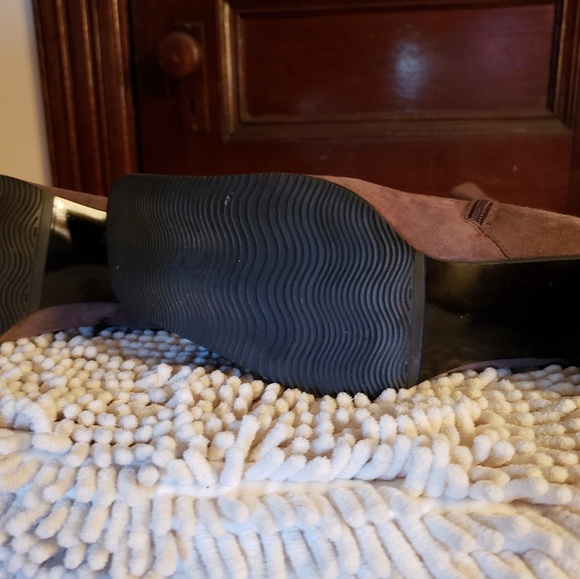 Faux Suede Brown Square Toe Boots 12M *FIRM* - Picture 5 of 8